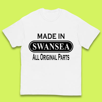 Made In Swansea All Original Parts Vintage Retro Birthday Coastal City Of Wales Gift Kids T Shirt