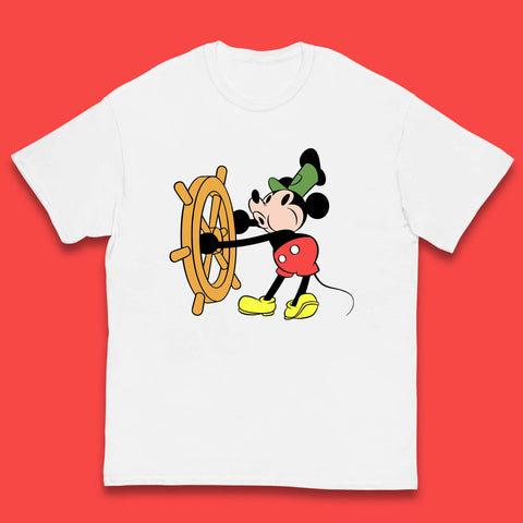 Classic Disney Mickey Mouse Steamboat Willie Disneyland Magic Kingdom Trip Kids T Shirt