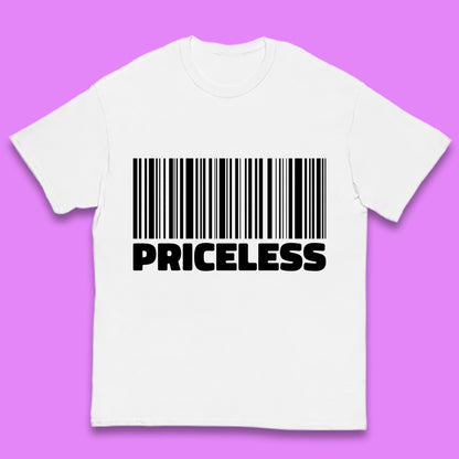 Scan For Priceless Barcode Funny Label Inspirational Empowerment Kids T Shirt