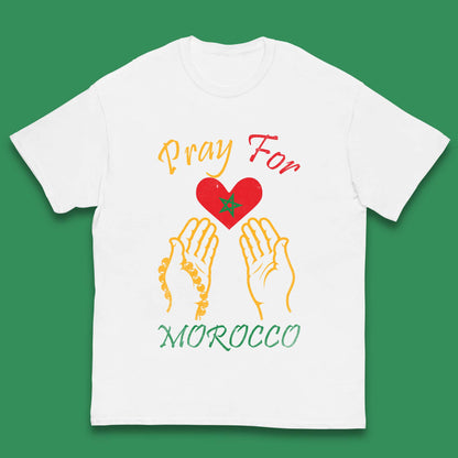 Pray For Morocco Stay Strong Morocco Earthquake Support Kids T Shirt