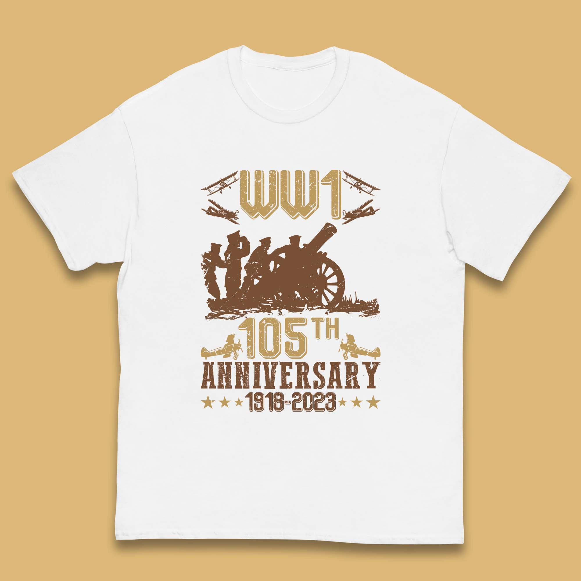 WW1 105th Anniversary 1918-2023 End Of World War I Remembrance Day Kids T Shirt