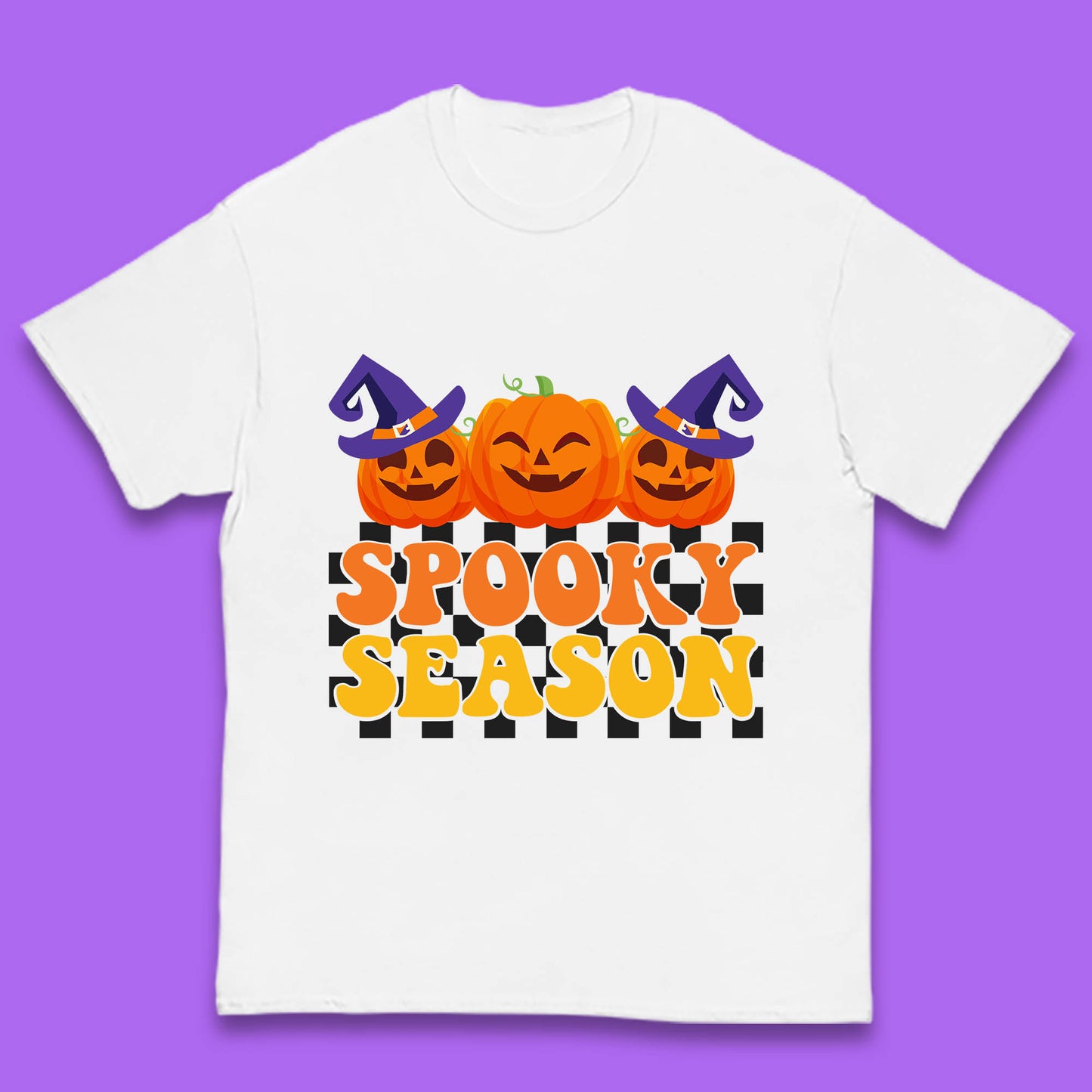 Spooky Season Halloween Jack-O-Lantern Pumpkins Spooky Vibes Kids T Shirt