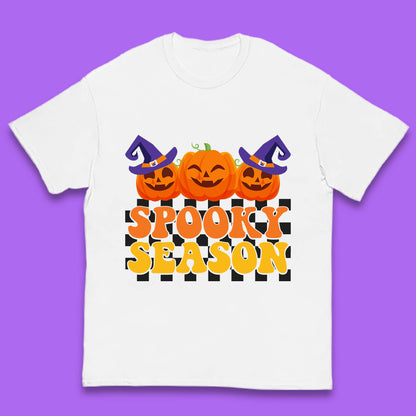 Spooky Season Halloween Jack-O-Lantern Pumpkins Spooky Vibes Kids T Shirt