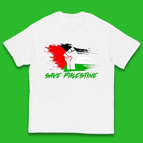 Save Palestine Freedom Protest Fist Palestine Flag Stand With Palestine Support Palestine Kids T Shirt