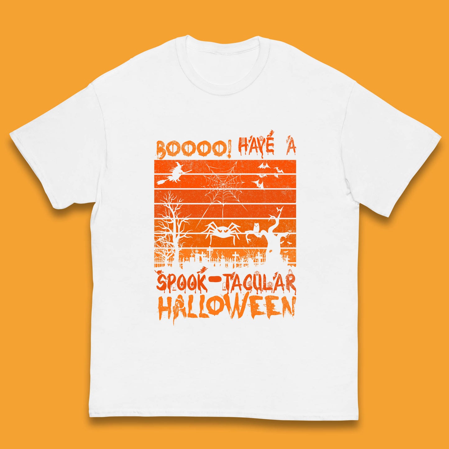 Booo Have A Spook Tacular Halloween Graveyards With Dead Tree Horror Scary Kids T Shirt