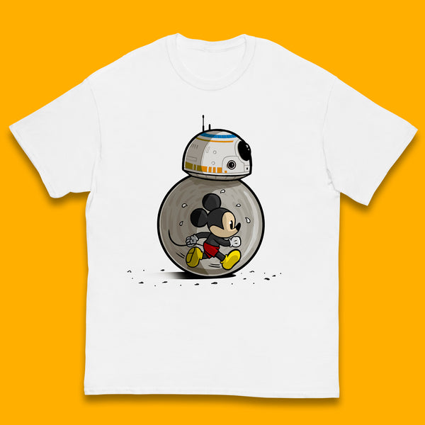 Disney Mickey Mouse BB-8 Funny Star Wars BB8 Running Mickey Disney Trip Star Wars 46th Anniversary Kids T Shirt
