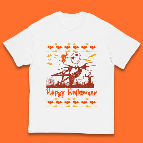 Happy Halloween Jack Skellington Horror Scary Movie Nightmare Before Christmas Kids T Shirt