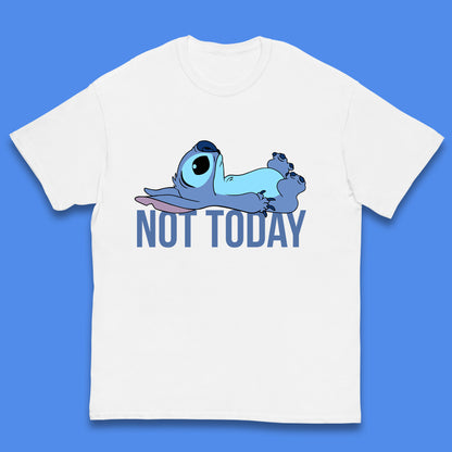 Lazzy Disney Ohana Not Today Laying Ohana Lilo & Stitich Disneyland Cartoon Character Walt Disney Kids T Shirt