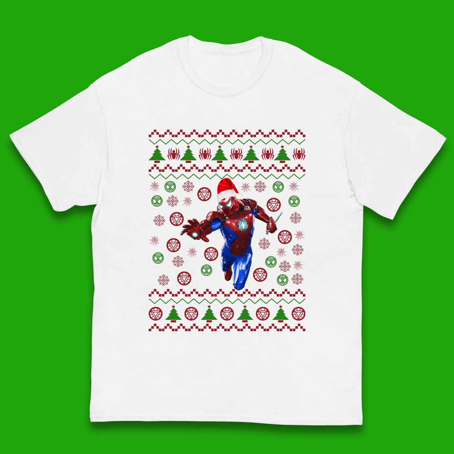 Iron Spider Man Suit Christmas Kids T-Shirt