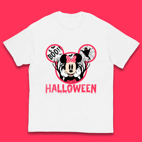 Disney Halloween Mickey Mouse Minnie Mouse Boo Ghost Horror Scary Disneyland Trip Kids T Shirt