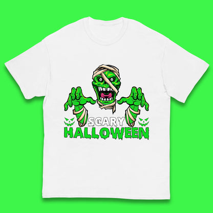Scary Halloween Skull Zombie Mummy Horror Monster Zombie Hands Scary Vibes Kids T Shirt