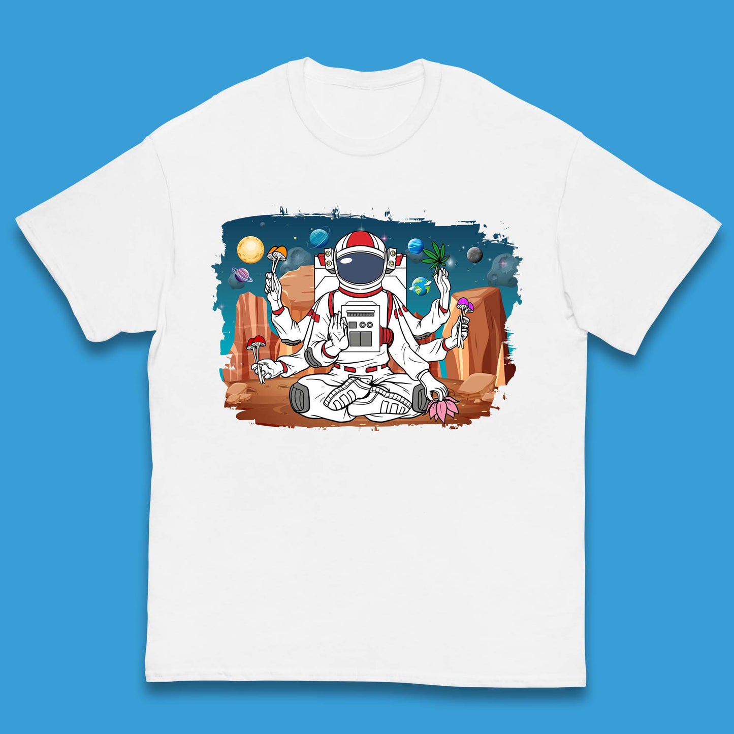 Meditating Astronaut Yoga Kids T-Shirt