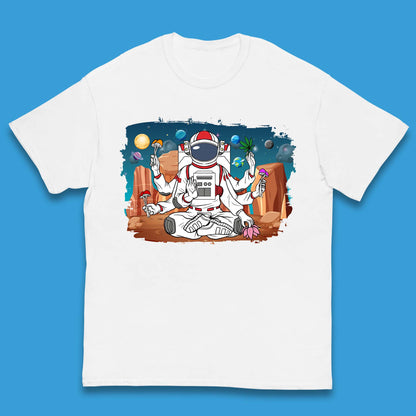 Meditating Astronaut Yoga Kids T-Shirt
