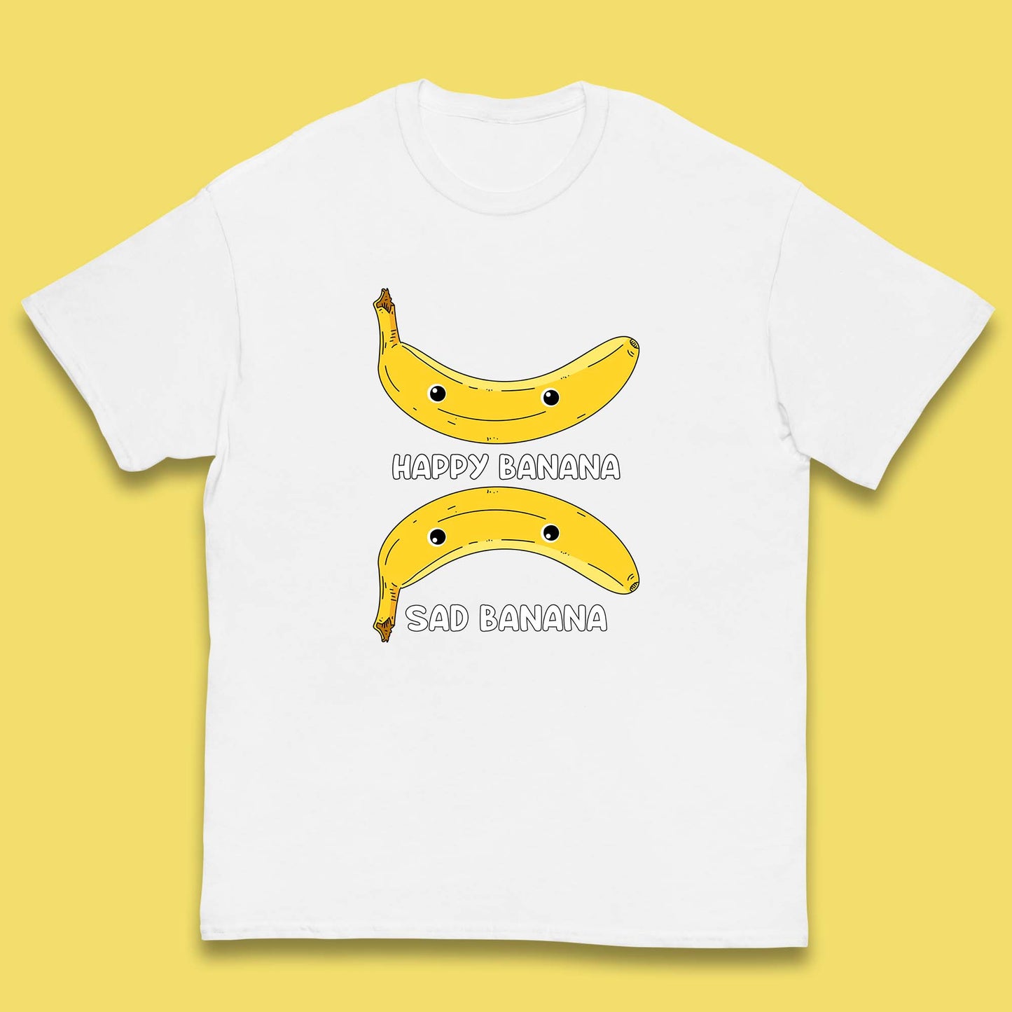 Happy Banana Sad Banana Funny Meme Pun Joke Smiling Face Kids T Shirt