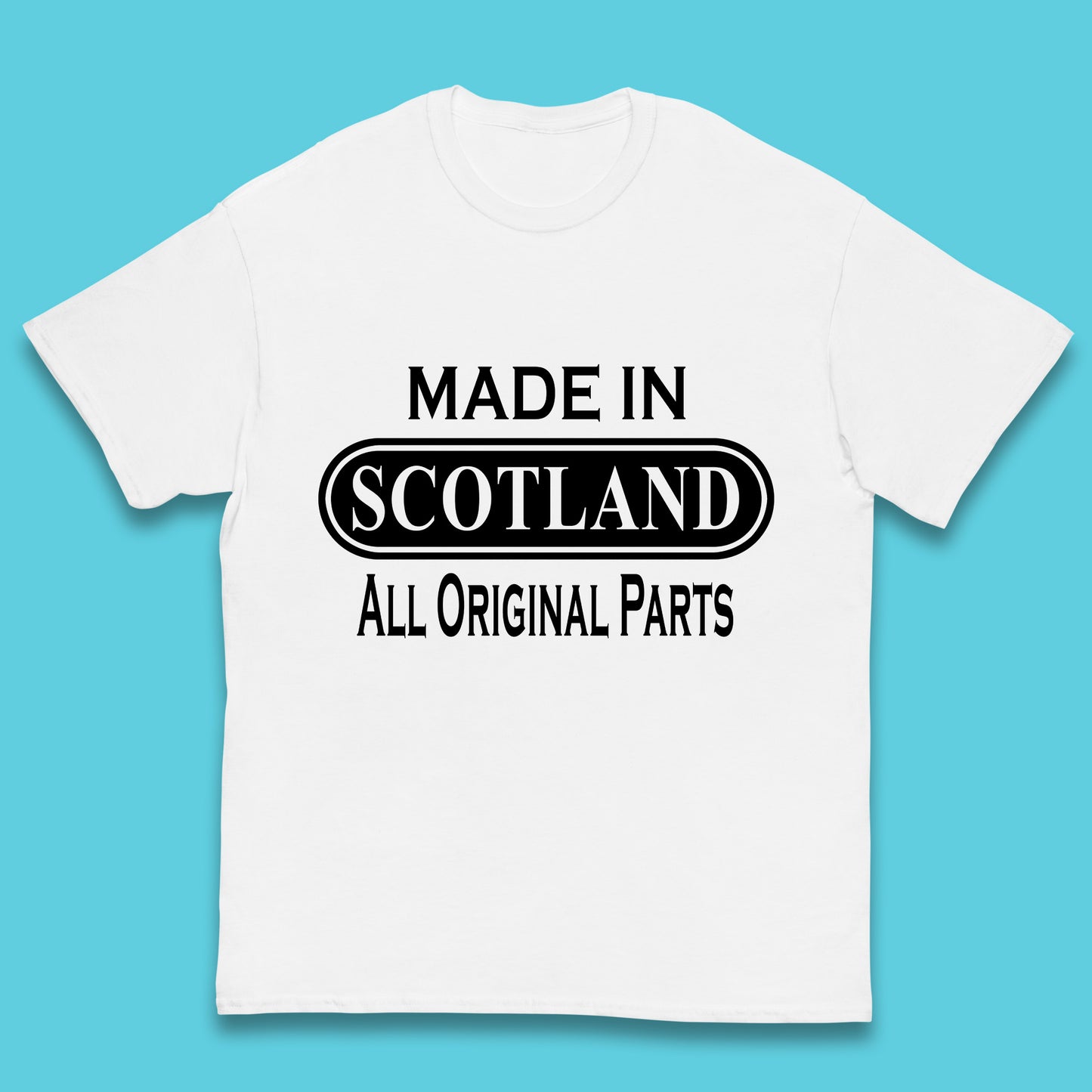 Made In Scotland All Original Parts Vintage Retro Birthday Country In United Kingdom UK Constituent Country Gift Kids T Shirt