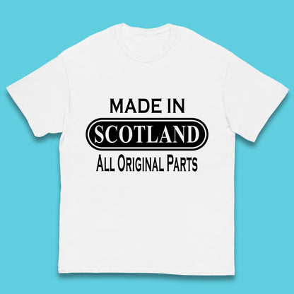 Made In Scotland All Original Parts Vintage Retro Birthday Country In United Kingdom UK Constituent Country Gift Kids T Shirt