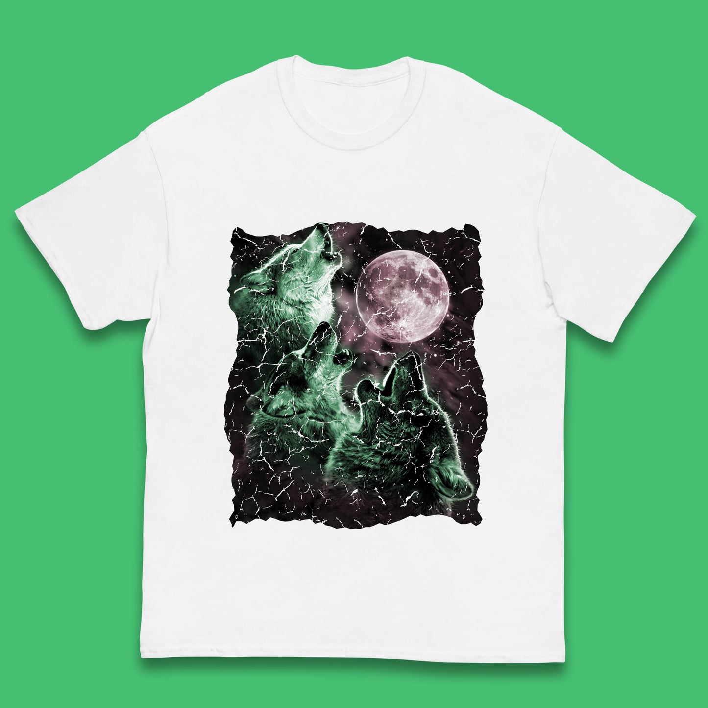 Three Wolf Howling At Moon Wild Free Wolves Three Wolf Dog Animal The Mountain Kids T Shirt