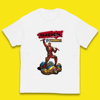 Marvel Comics Deadpool VS Thanos The Ultimate Face Off Comic Book Fictional Characters Kids T Shirt