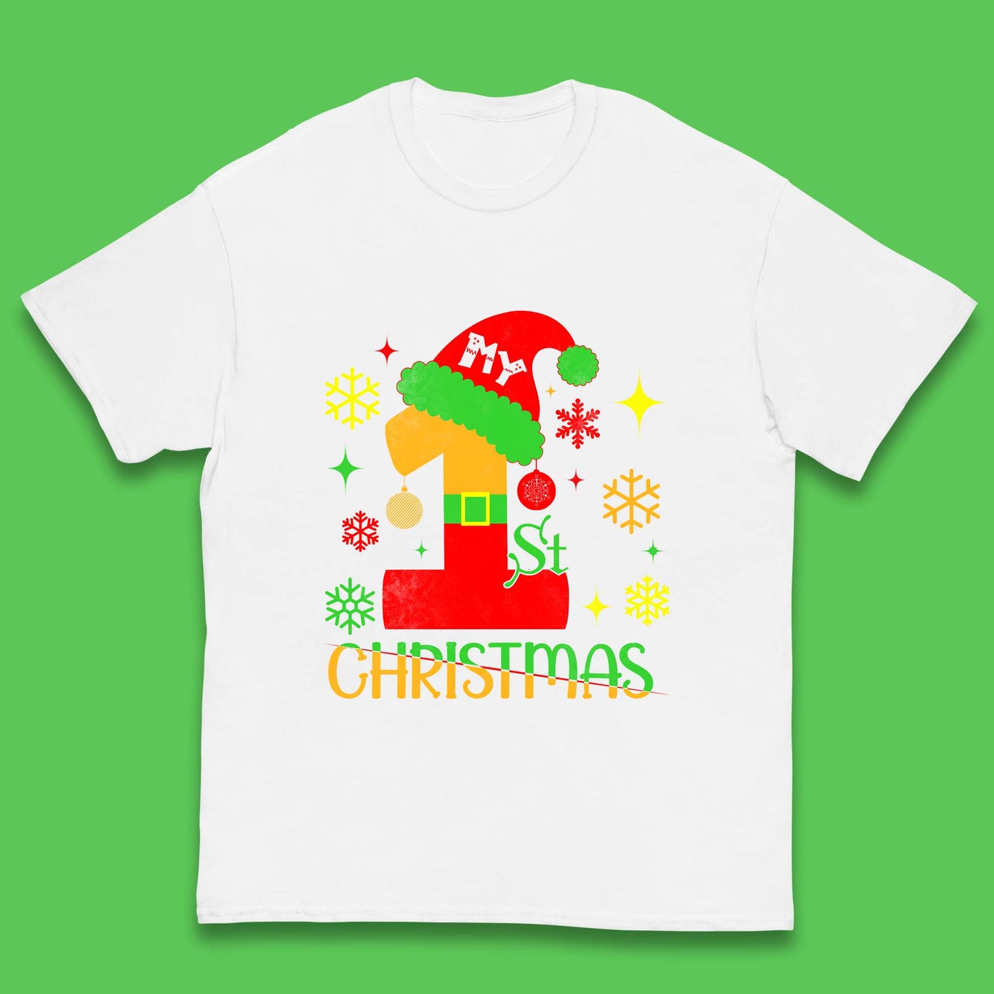 my 1st christmas santa claus costume t shirt