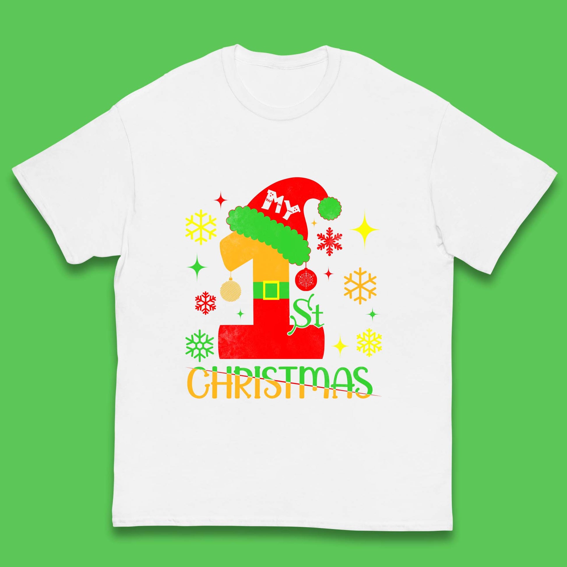 my 1st christmas santa claus costume t shirt
