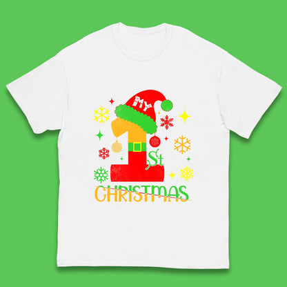 my 1st christmas santa claus costume t shirt