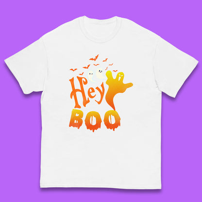 Whispers in the Moonlit Night Hey Boo Horror Scary Costume Halloween Boo Wear Kids T Shirt