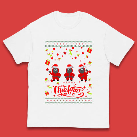 Squid Game Guards Christmas Kids T-Shirt
