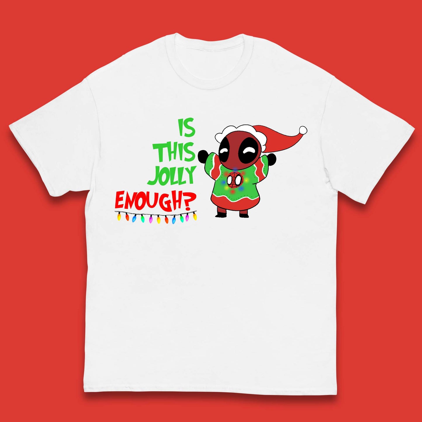 Jolly Enough Deadpool Christmas Kids T-Shirt