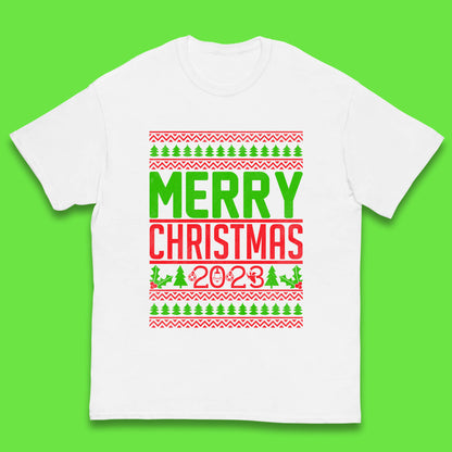 Merry Christmas 2023 Winter Holiday Festive Celebration Xmas Gift Kids T Shirt