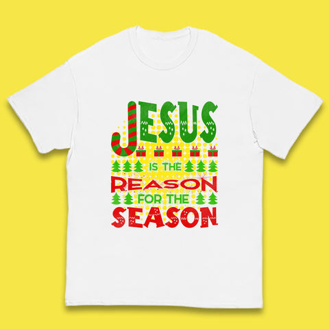 Jesus Is The Reason For The Season Merry Christmas Christian Religious Xmas Kids T Shirt