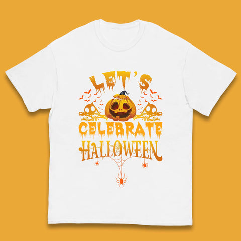 Let's Celebrate Halloween Horror Evil Pumpkin Scary Spooky Kids T Shirt