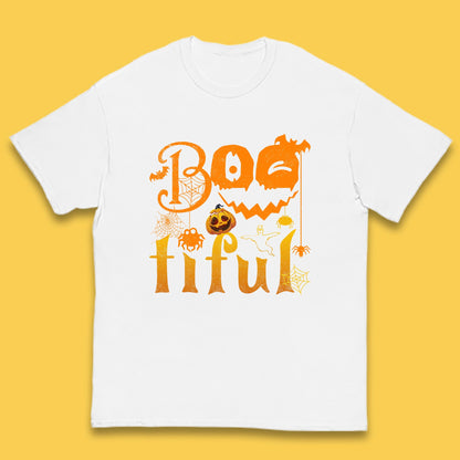 Bootiful Halloween Ghost Funny Boo Ghost Scary Spooky Season Kids T Shirt