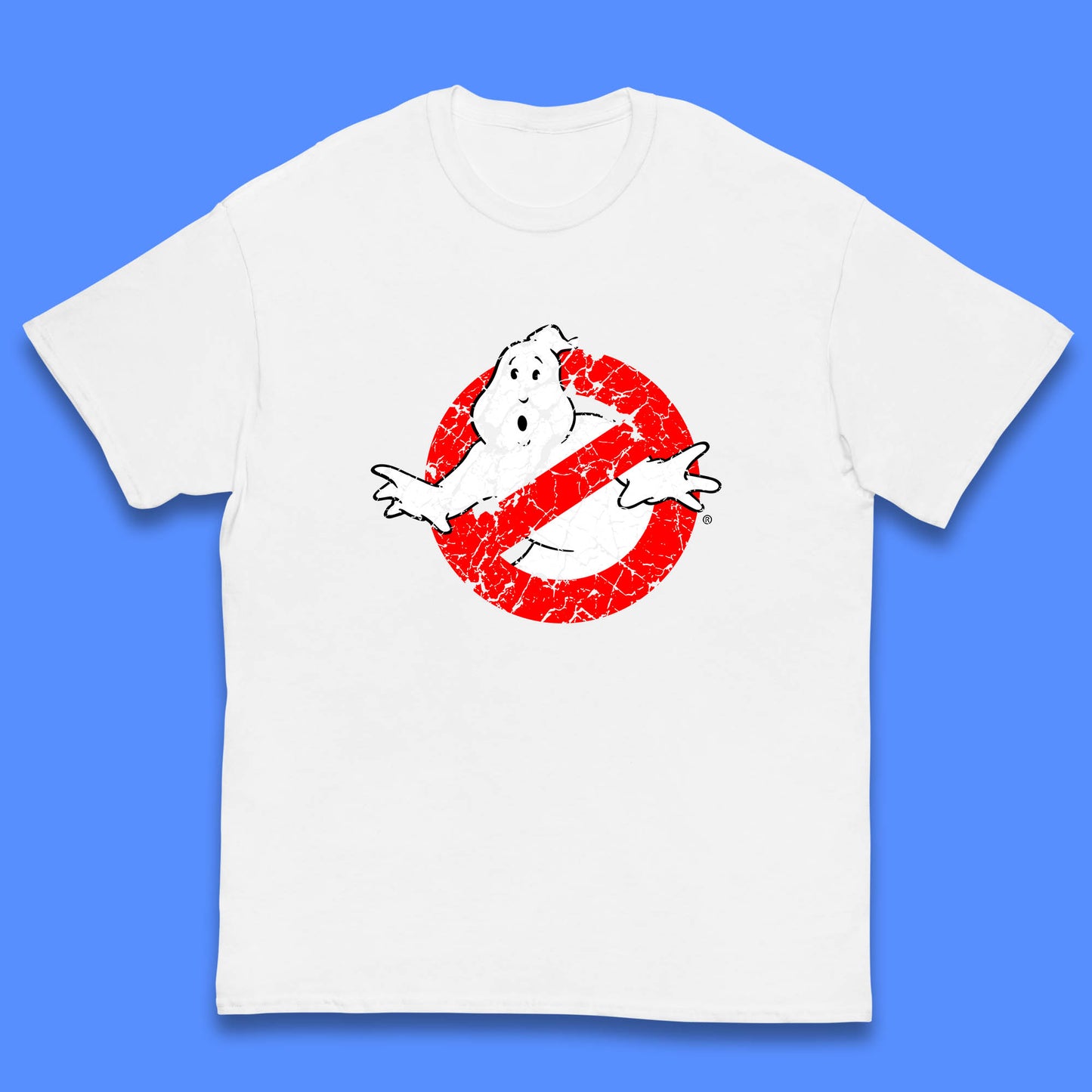 Distressed The Real Ghostbusters No Ghost Symbol Retro Halloween Movie Costume Kids T Shirt