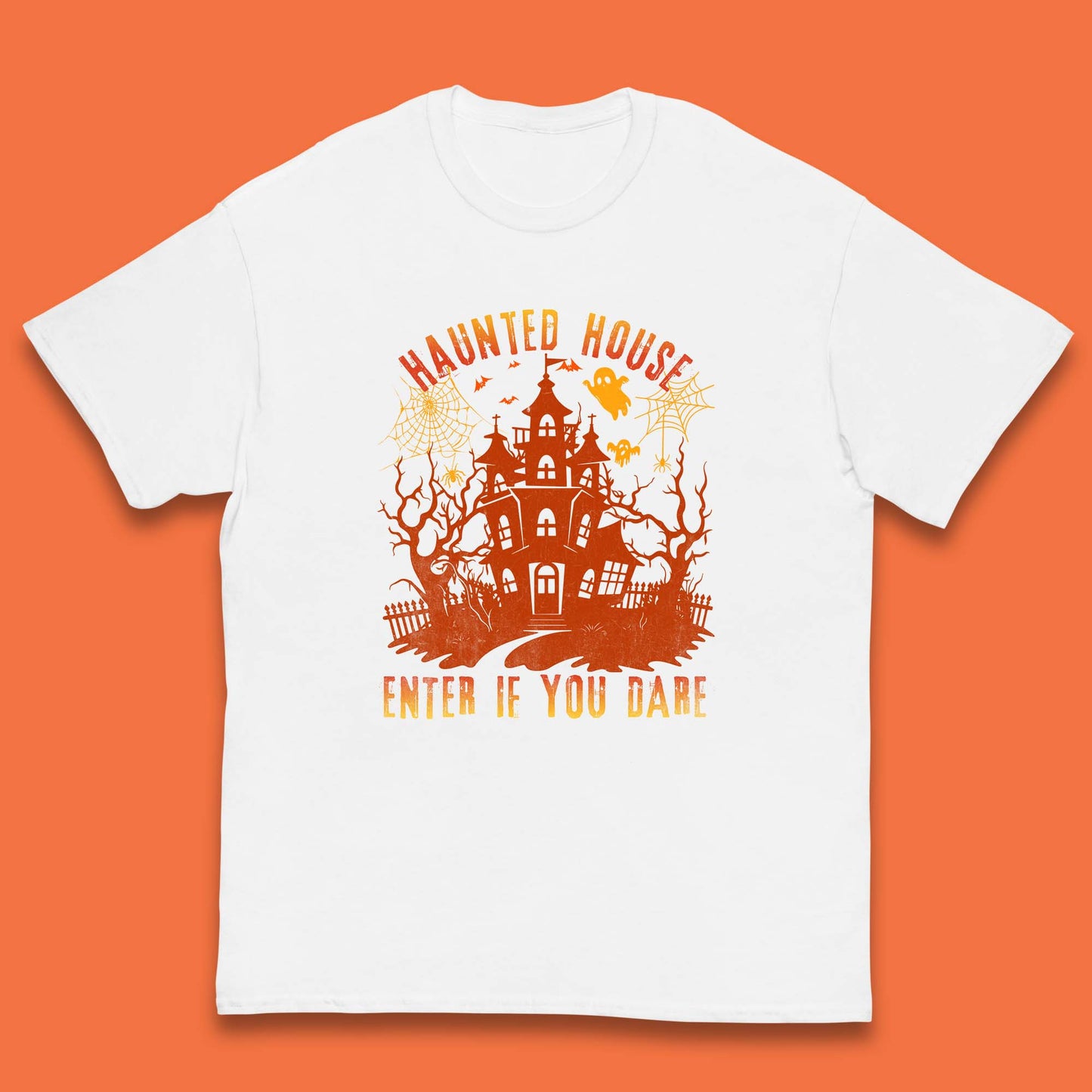 Haunted House Enter If You Dare Scary Halloween Nightmare House Spooky Season Halloween Party Kids T Shirt