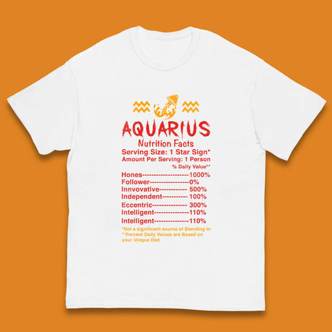 Aquarius Nutrition Facts Kids T-Shirt