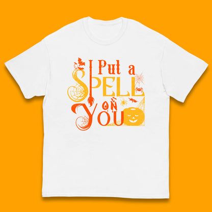 I Put a Spell on You Witch Broom Horror Spooky Scary Halloween Costume Kids T Shirt