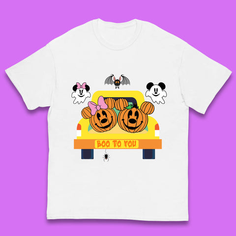 Disney Halloween Mickey Minnie Mouse Pumpkin Ghost Boo To You Horror Scary Disney Trip Kids T Shirt