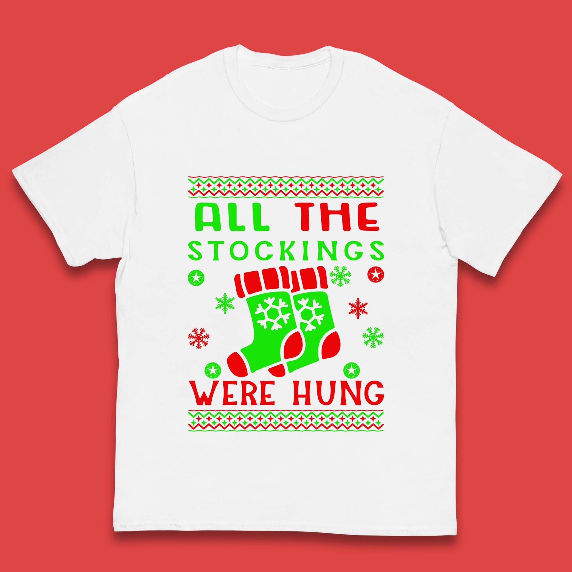 christmas socks all the stocking were hung t shirt