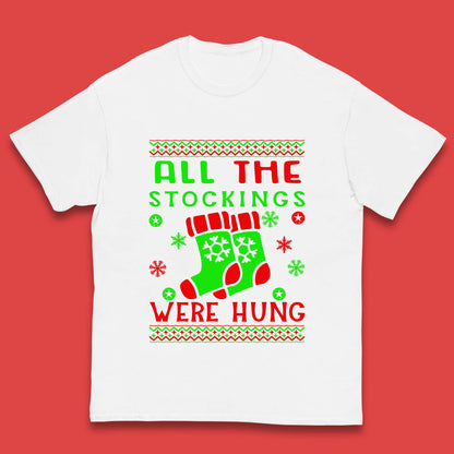christmas socks all the stocking were hung t shirt