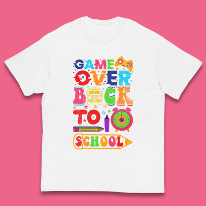Game Over Back To School Gaming Lover Colorful School Costume Gift Kids T Shirt