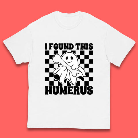 I Found This Humerus Halloween Bone Joke Funny Ghost Halloween Costume Kids T Shirt