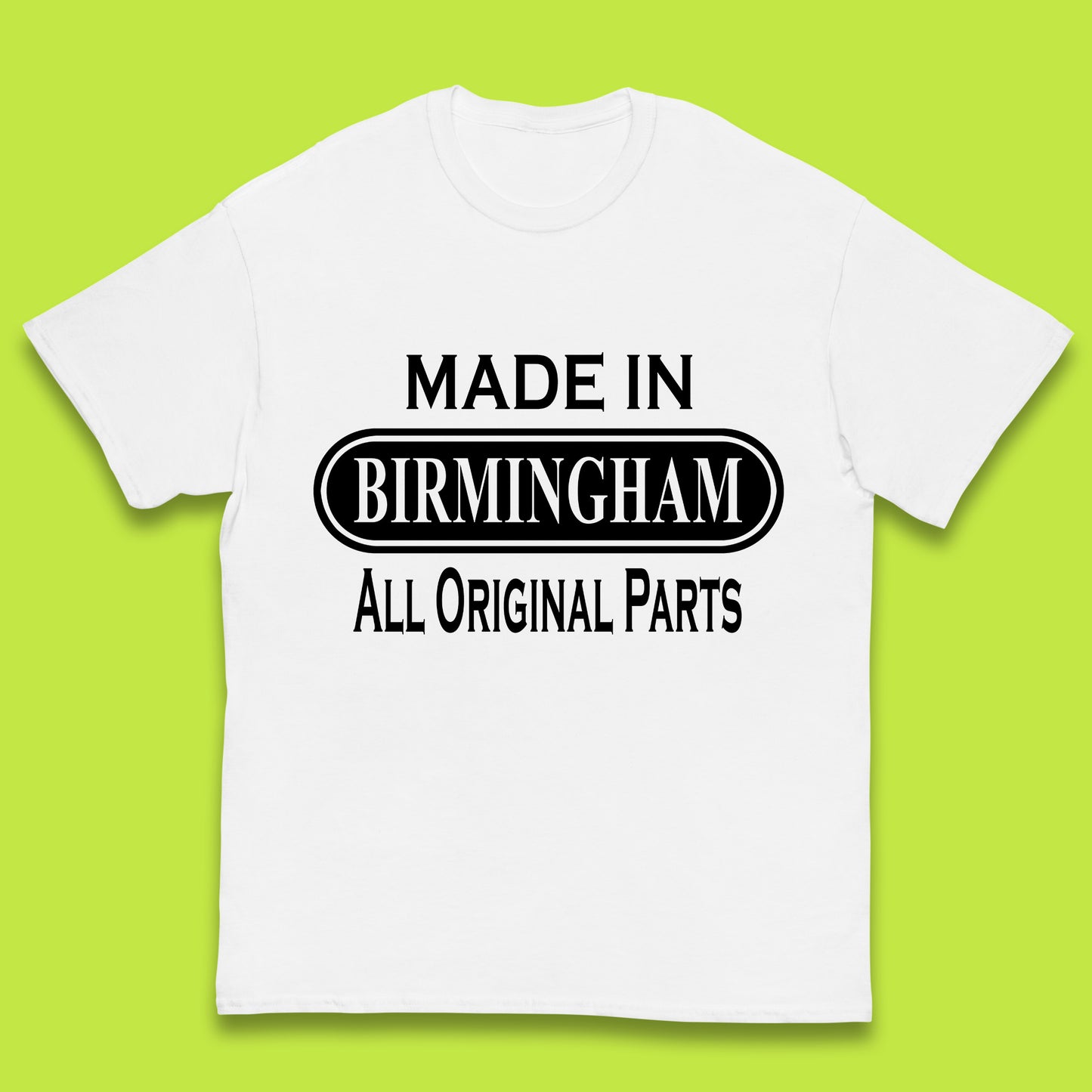 Made In Birmingham All Original Parts Vintage Retro Birthday City In England Gift Kids T Shirt