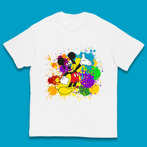 Abstract Paint Splashing On Disney Mickey Mouse Disneyland Trip Kids T Shirt