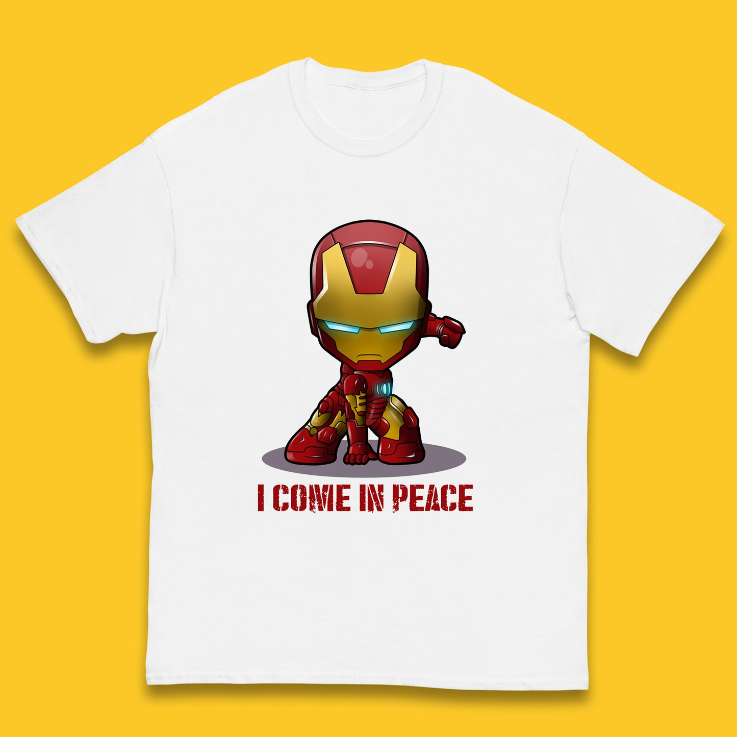 I Come In Peace Marvel Avenger Movie Character Iron Man Superheros Ironman Costume Superheros Kids T Shirt