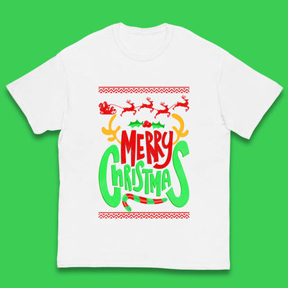christmas reindeer antlers t shirt