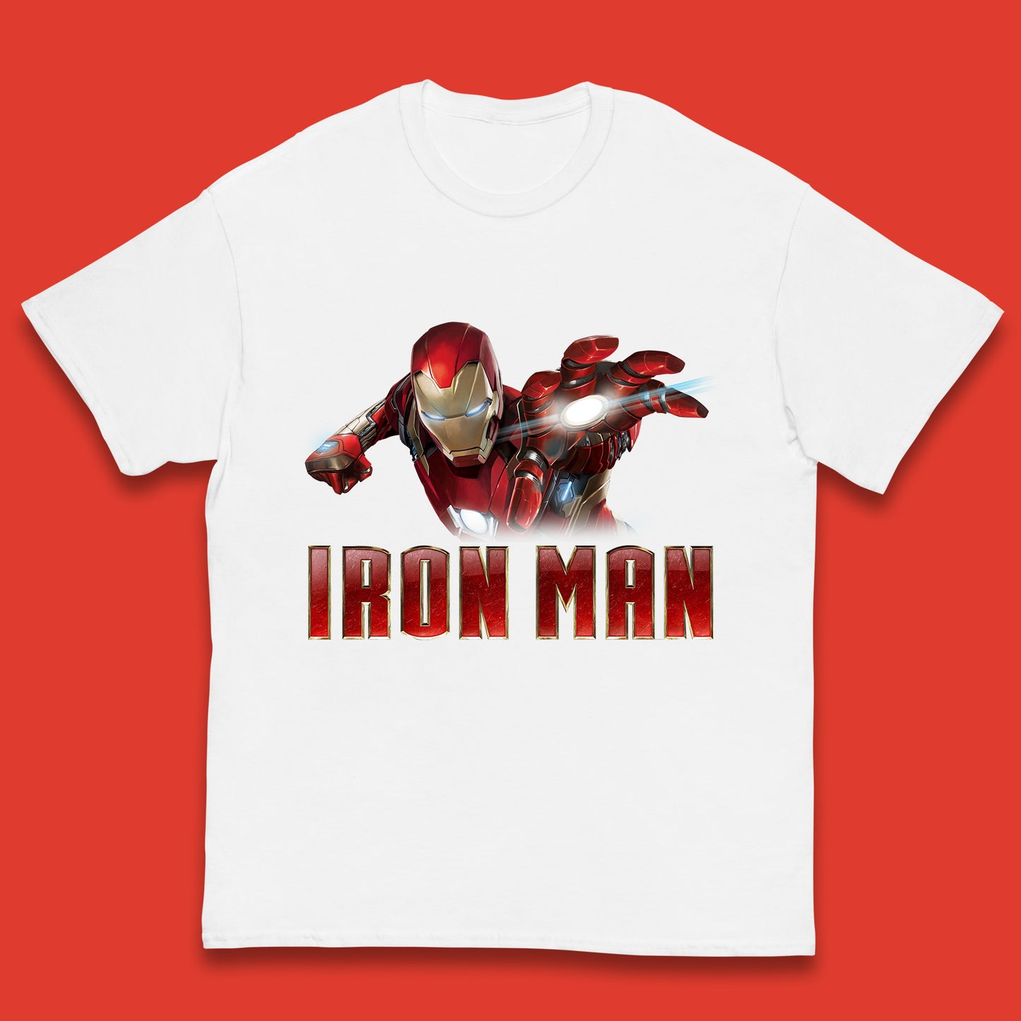Iron Man Superhero Marvel Avengers Comic Book Character Flaying Iron-Man Marvel Comics Kids T Shirt