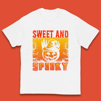 Sweet And Spooky Happy Halloween Witch Hat Pumpkin Horror Scary Season Kids T Shirt
