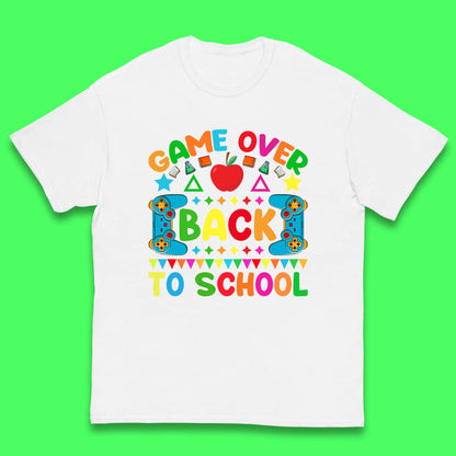 Game Over Back To School Gaming Lover Kids Gift Colorful Retro Kids Costume Kids T Shirt