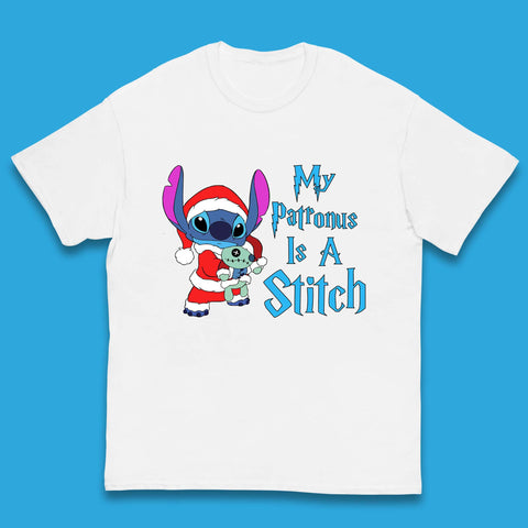 My Patronus Is A Stitch Disney Christmas Santa Stitch And Scrump Xmas Lilo And Stitch Kids T Shirt