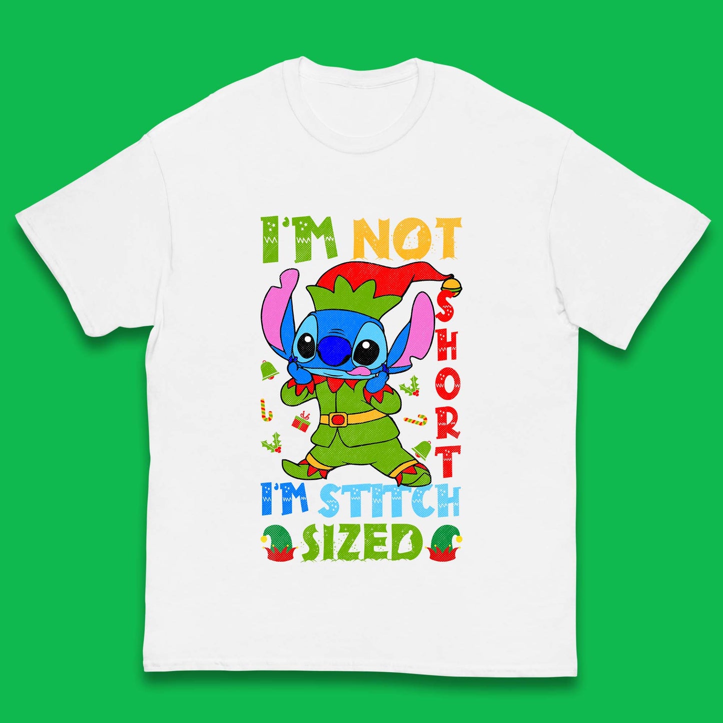 Elf Stitch Christmas Kids T-Shirt